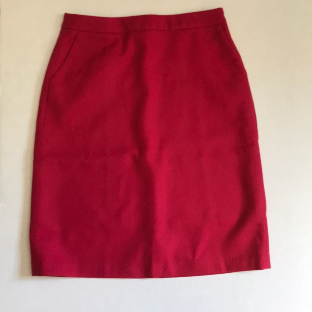 Lands end cranberry rose wool Aline skirt size 8